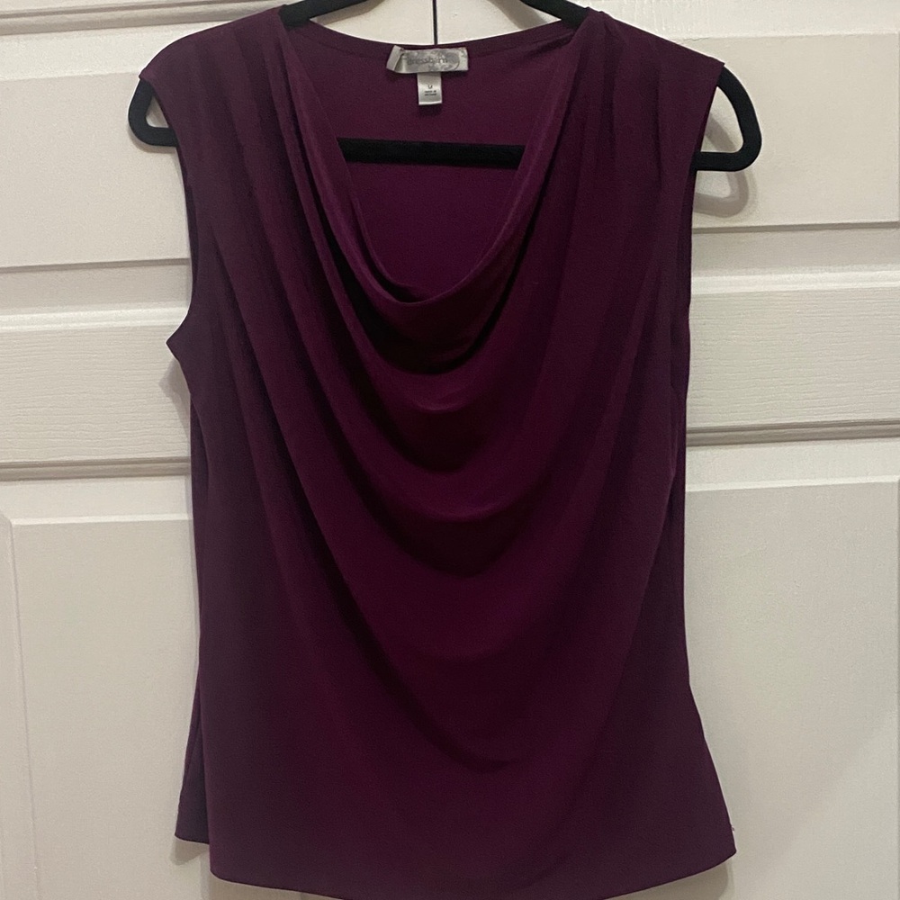 Dressbarn Deep Purple Drape Neck Blouse